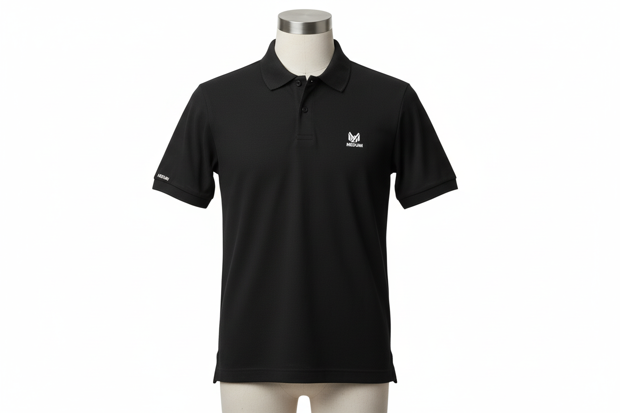 Limited Black Polo Collar Drops - Super Premium Double Bio Wash (200 GSM)